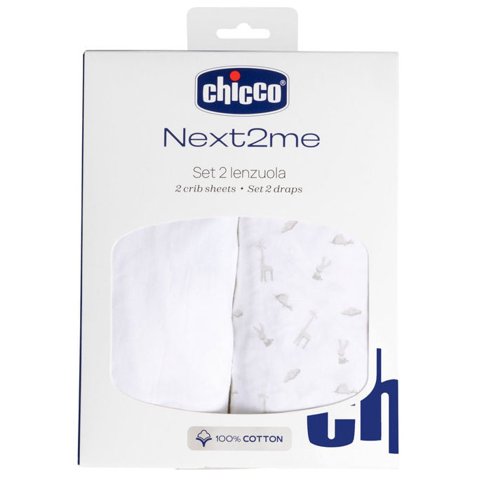 Chicco Set Lenzuola in Cotone per Next2Me 2 Pezzi