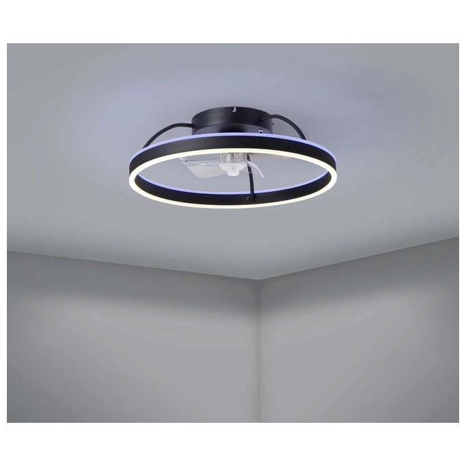 Eglo Plafoniera Led con Ventilatore Marinella Fan, 4000 lm, RGB+CCT, Ø 50 cm