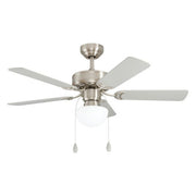 Eglo 35074 Cadiz Ventilatore da Soffitto con Luce E27 5 Pale MDF Reversibili Motore AC 55W Ø 106,6 cm colore Nichel Satinato