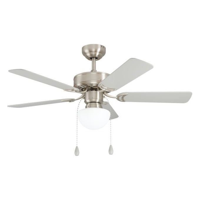 Eglo 35074 Cadiz Ventilatore da Soffitto con Luce E27 5 Pale MDF Reversibili Motore AC 55W Ø 106,6 cm colore Nichel Satinato
