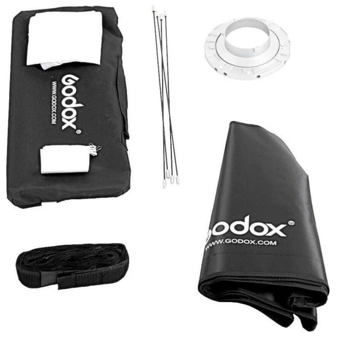 Godox 6952344205204 Softbox Rettangolare 80x120 cm con Attacco Bowens e Griglia a Nido d'Ape colore Nero