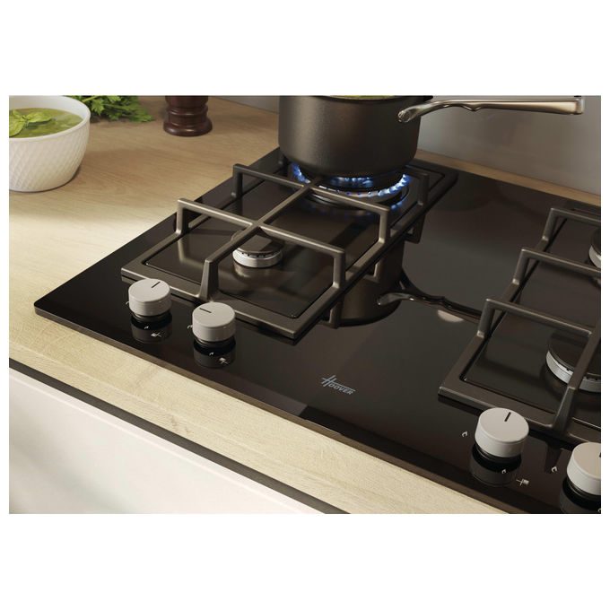 Hoover, Piano Cottura a Gas, Nero, 60 cm, H-HOB 300 HVG6BR4C3B