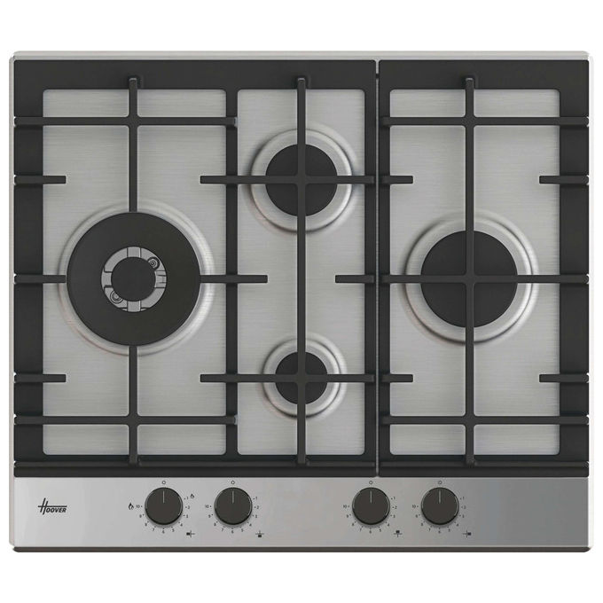 Hoover, Piano Cottura a Gas Inox, 59.5 cm, 4 Fuochi, HHG6D5WC5X