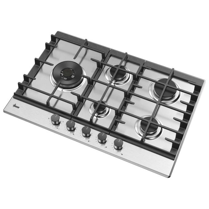 Hoover, Piano Cottura a Gas Inox, 74.5 cm, 5 Fuochi, HHG7WL5WC5X