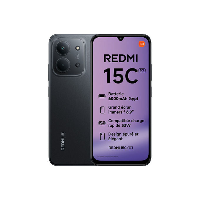 Xiaomi Redmi 15C 5G, 6.9'', Dual SIM, 4GB RAM, 128GB, Nero
