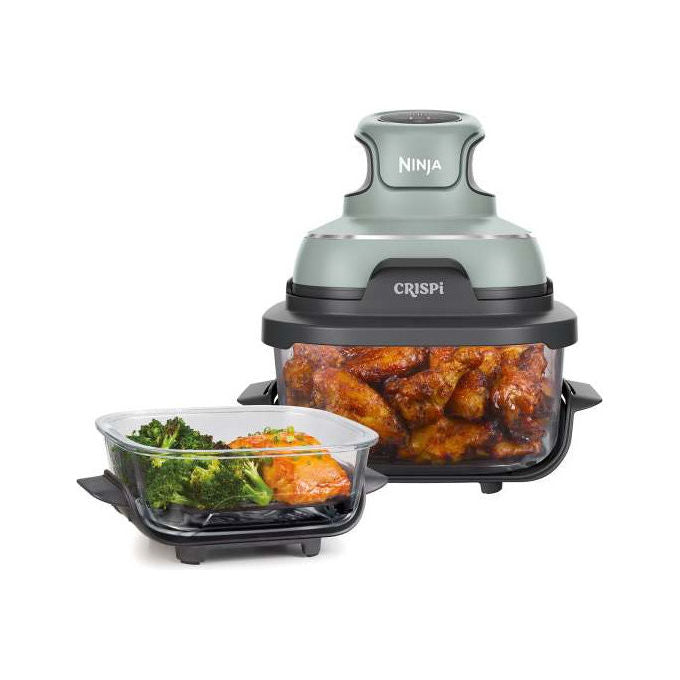 Ninja, Friggitrice ad Aria Calda Crispi, 3.8L, 1700W, Verde, Grigio, Trasparente
