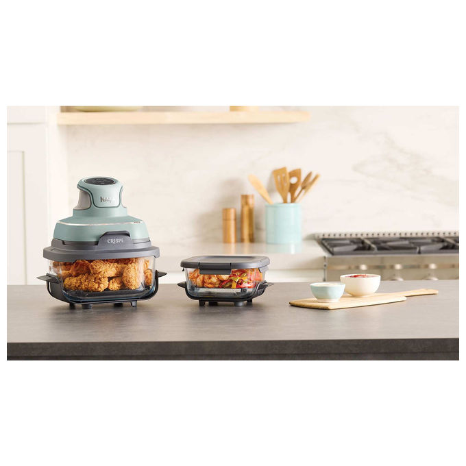 Ninja, Friggitrice ad Aria Calda Crispi, 3.8L, 1700W, Verde, Grigio, Trasparente