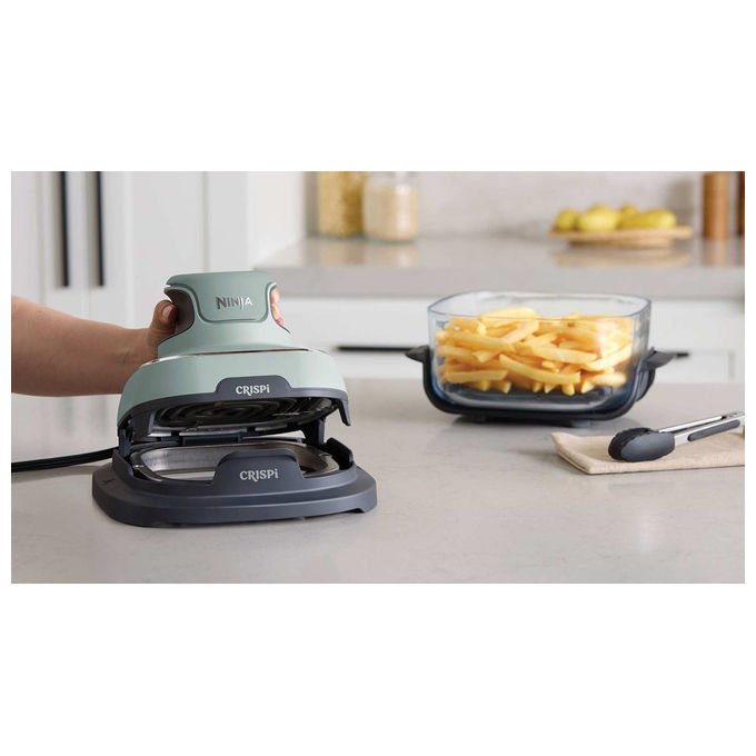 Ninja, Friggitrice ad Aria Calda Crispi, 3.8L, 1700W, Verde, Grigio, Trasparente