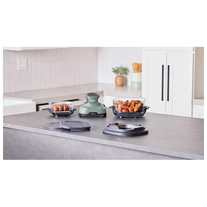 Ninja, Friggitrice ad Aria Calda Crispi, 3.8L, 1700W, Verde, Grigio, Trasparente