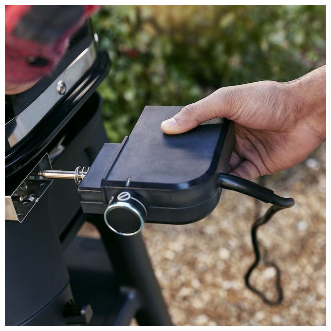 Weber 91010853 Lumin Compact Barbecue Elettrico 2200W 315°C Rosolatura Affumicatura Cottura a Vapore colore Nero