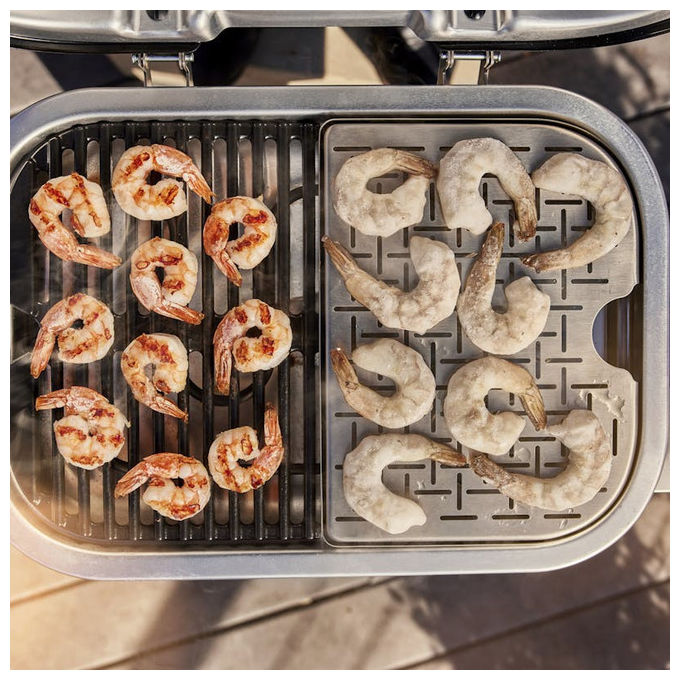 Weber 91010853 Lumin Compact Barbecue Elettrico 2200W 315°C Rosolatura Affumicatura Cottura a Vapore colore Nero