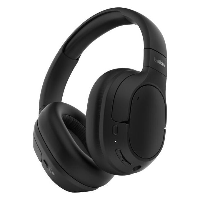 Belkin, Cuffie Wireless a Padiglione, Bluetooth, USB Tipo-C, Nero