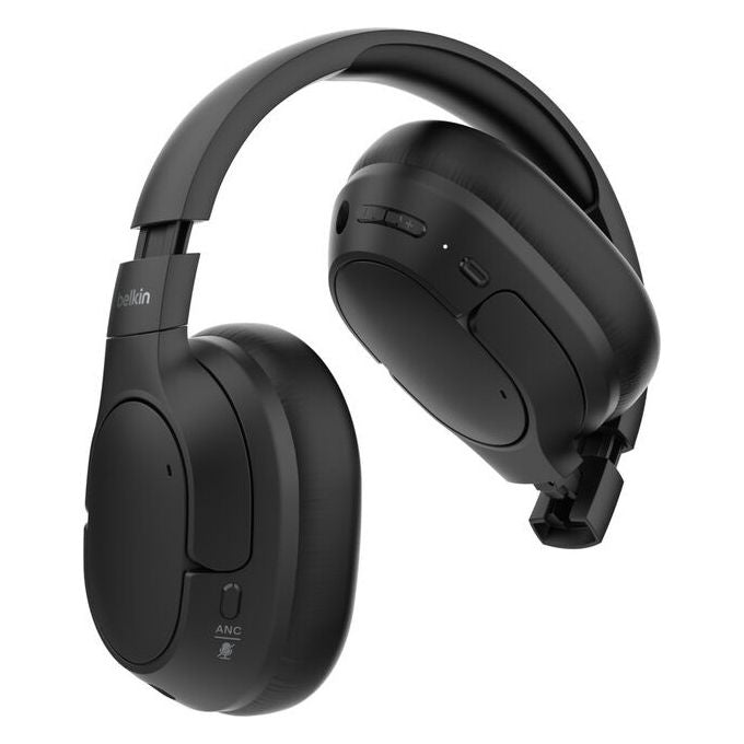Belkin, Cuffie Wireless a Padiglione, Bluetooth, USB Tipo-C, Nero