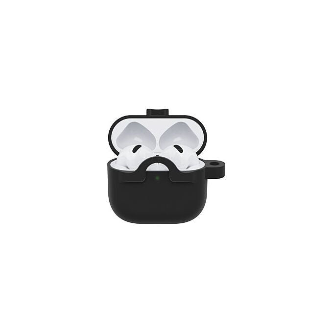 OtterBox Custodia AirPods Cristallo Nero Protezione Cadute e Graffi Moschettone