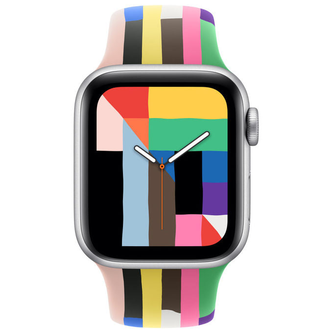 Apple, Cinturino Sport Pride Edition, Multicolore, Fluoroelastomero, S-M