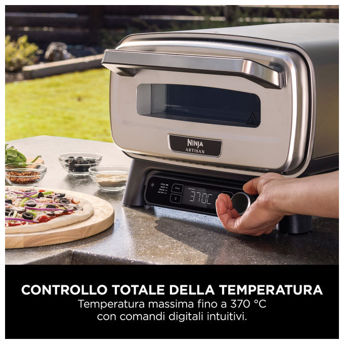 Ninja MO201EU Forno Elettrico per Pizza e Friggitrice ad Aria da Esterno Artisan