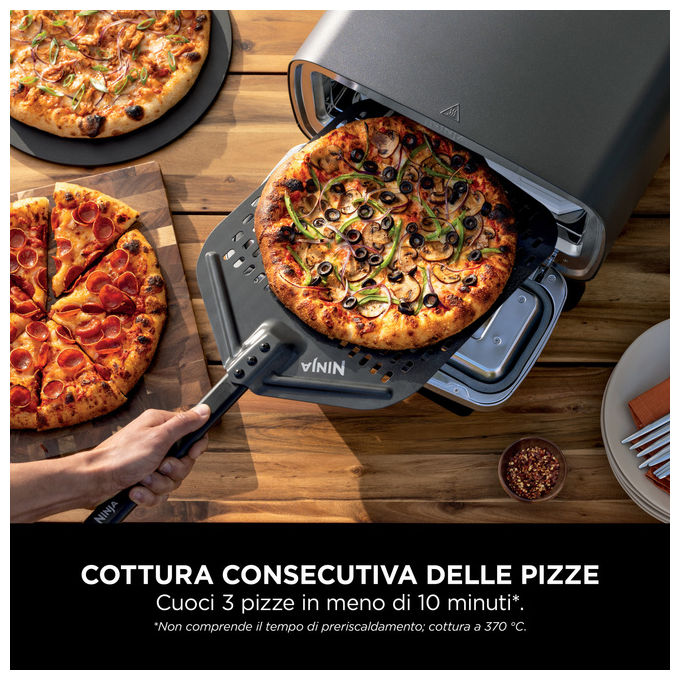 Ninja MO201EU Forno Elettrico per Pizza e Friggitrice ad Aria da Esterno Artisan