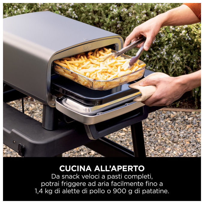 Ninja MO201EU Forno Elettrico per Pizza e Friggitrice ad Aria da Esterno Artisan