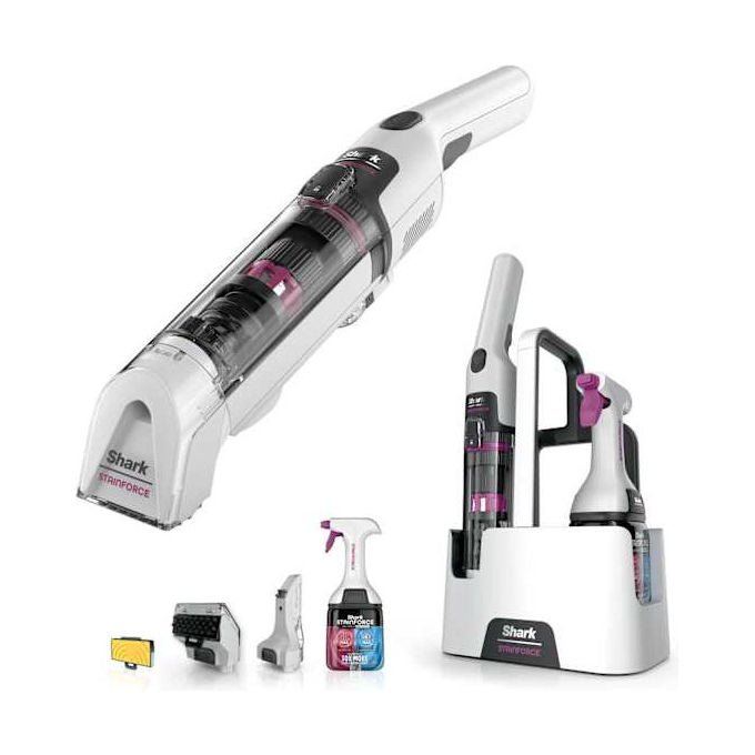 Shark, Aspirapolvere Senza Filo, 100W, Smacchiatore, Nero, Rosa, Bianco