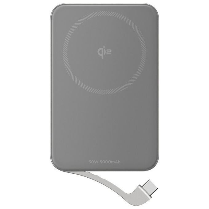EcoFlow, Batteria Portatile 5000mAh, Carica Wireless, Argento