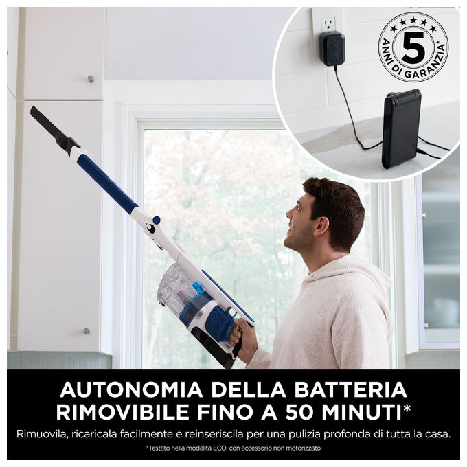 Shark, Aspirapolvere Senza Filo PowerPro con Anti Hair Wrap e FloorDetect, Blu Scuro Metallizzato
