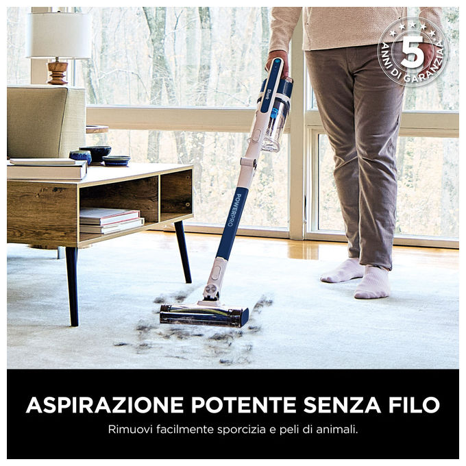 Shark, Aspirapolvere Senza Filo PowerPro con Anti Hair Wrap e FloorDetect, Blu Scuro Metallizzato