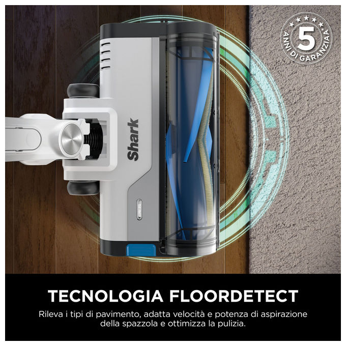 Shark, Aspirapolvere Senza Filo PowerPro con Anti Hair Wrap e FloorDetect, Blu Scuro Metallizzato