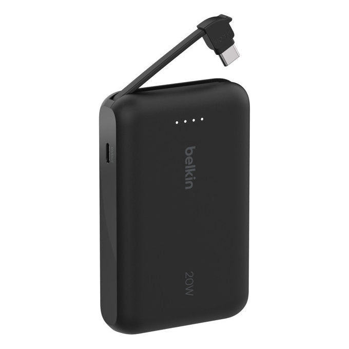 Belkin Powerbank 10000 mAh Nero con Cavo USB-C Integrato 20W