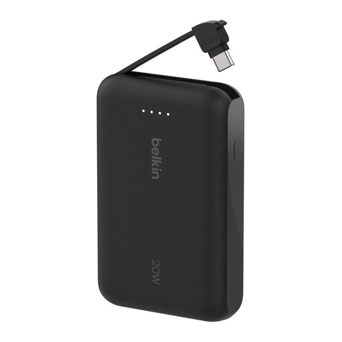 Belkin Powerbank 10000 mAh Nero con Cavo USB-C Integrato 20W