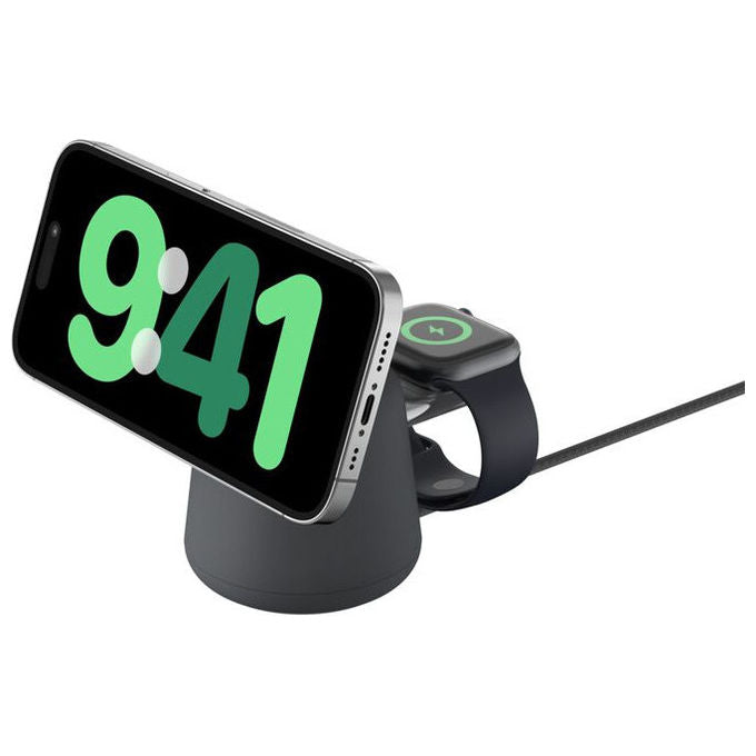 Belkin BoostCharge Pro, Caricatore Wireless Rapido 2 in 1 Qi2, 15W, Antracite