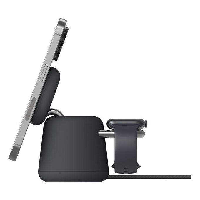 Belkin BoostCharge Pro, Caricatore Wireless Rapido 2 in 1 Qi2, 15W, Antracite