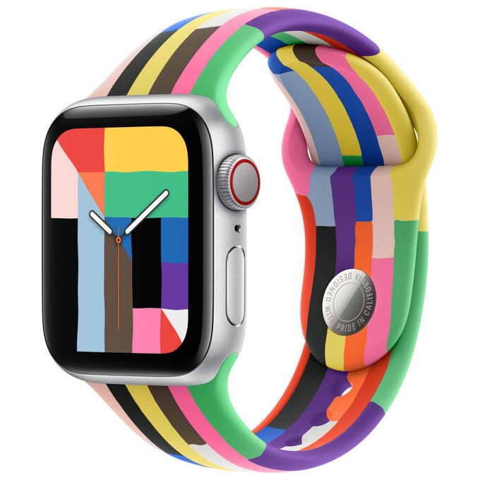 Apple, Cinturino Sport Pride Edition, Multicolore, Fluoroelastomero, S-M