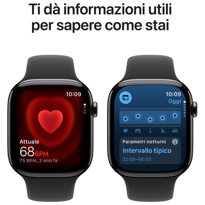 Apple Watch Series 11 46mm GPS + Cellular Titanio Ardesia Sport Band Nero M-L