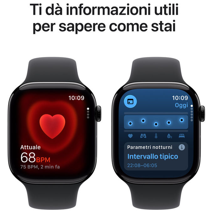 Apple Watch Series 11 GPS + Cellular 46mm Alluminio Jet Black Sport Band Nero M-L