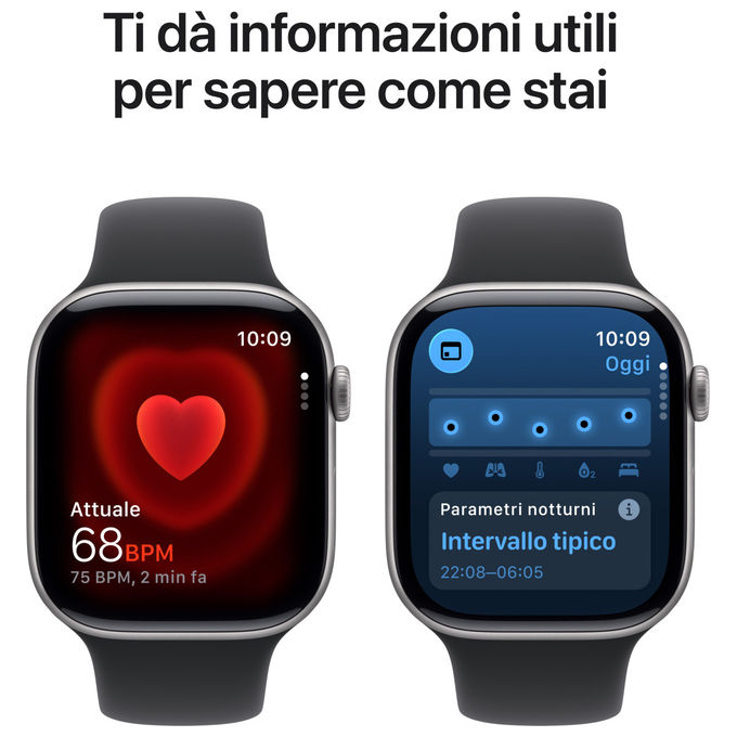 Apple Watch Series 11, 46mm GPS + Cellular, Alluminio Grigio Siderale, Sport Band Nero