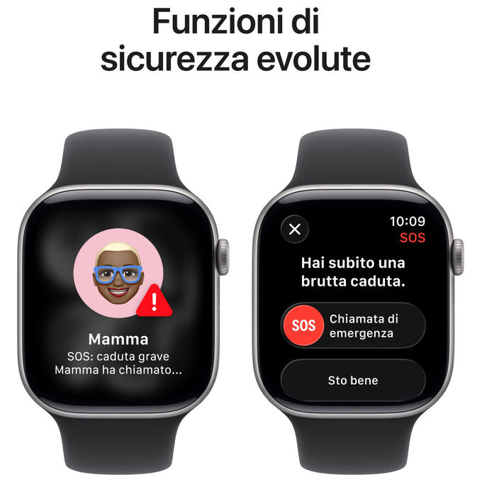 Apple Watch Series 11, 46mm GPS + Cellular, Alluminio Grigio Siderale, Sport Band Nero