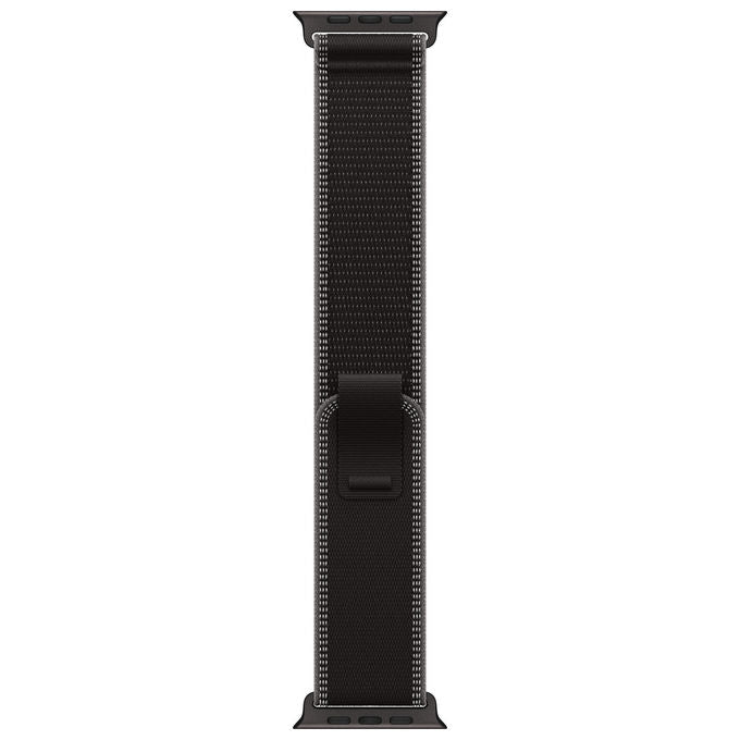 Apple Cinturino Trail Loop Nero cenere 49mm S-M Titanio nero Filato riflettente