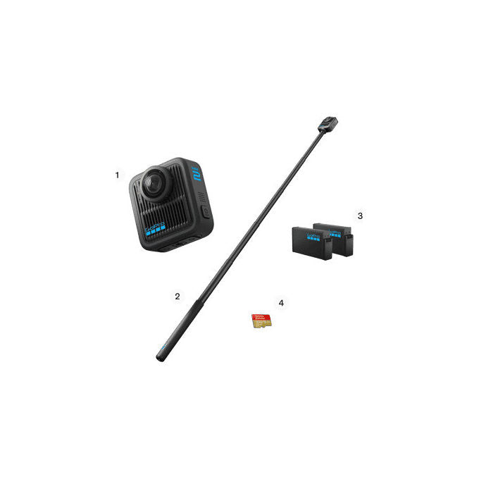 GoPro, Action Camera, 8K Ultra HD, 29.5 MP, Wi-Fi, Bundle Max2 incluso