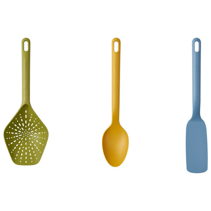Guzzini Set 3 Mestoli Cucina Schiumaiola Cucchiaione Spatola
