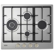 De’Longhi, Piano Cottura a Gas da Incasso, 60 cm, 4 Bruciatori, Acciaio Inox