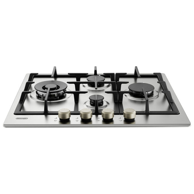 De’Longhi, Piano Cottura a Gas da Incasso, 60 cm, 4 Bruciatori, Acciaio Inox