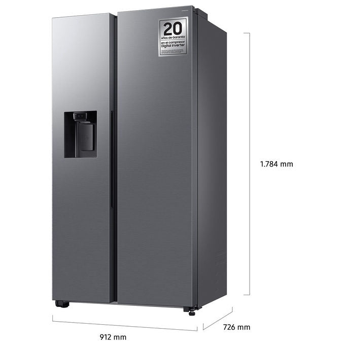 Samsung RS70F64KDT Frigorifero Side by Side 640 L 178 cm Classe D 36 dB Total No Frost Wi-Fi Dispenser Acqua e Ghiaccio (178x91.2x72.6 cm) colore Acciaio Inox