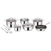 Lagostina Set di Pentole Evelia 13 Pezzi Acciaio Inox con Coperchi in Vetro