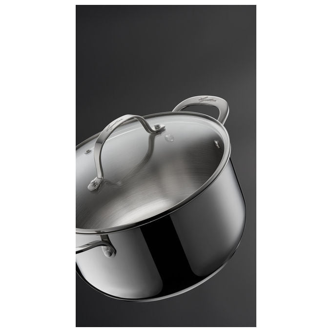 Lagostina Set di Pentole Evelia 13 Pezzi Acciaio Inox con Coperchi in Vetro