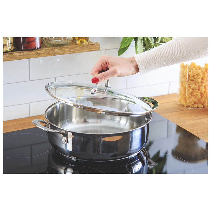 Lagostina Set di Pentole Evelia 13 Pezzi Acciaio Inox con Coperchi in Vetro