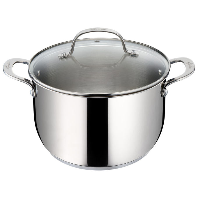 Lagostina Set di Pentole Evelia 13 Pezzi Acciaio Inox con Coperchi in Vetro