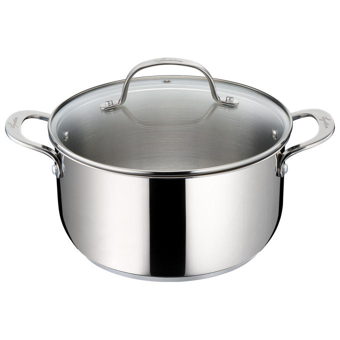 Lagostina Set di Pentole Evelia 13 Pezzi Acciaio Inox con Coperchi in Vetro