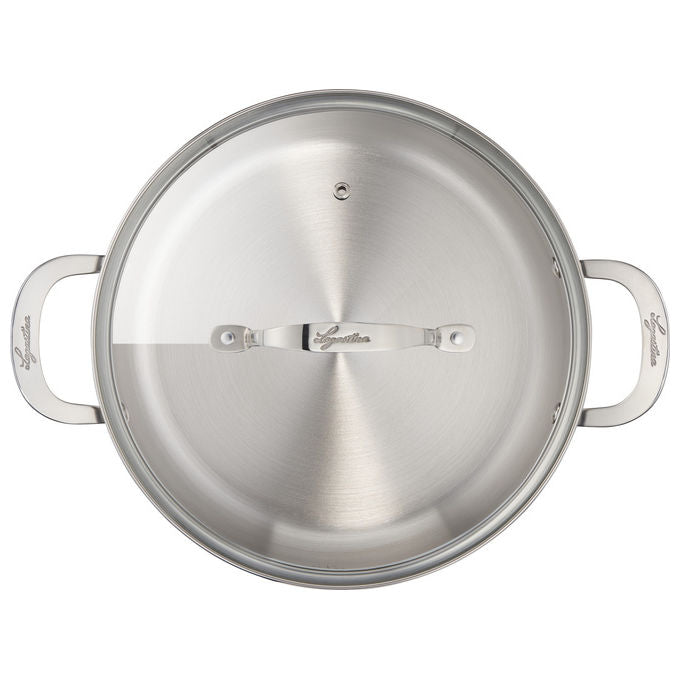 Lagostina Set di Pentole Evelia 13 Pezzi Acciaio Inox con Coperchi in Vetro