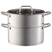 Brandani Vaporiera Free Inox, 6 Litri con Doppio Cestello, Argento