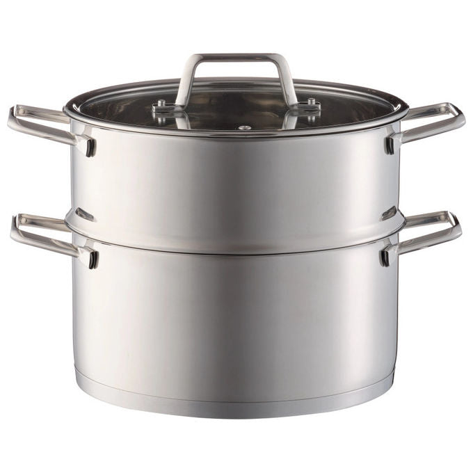 Brandani Vaporiera Free Inox, 6 Litri con Doppio Cestello, Argento